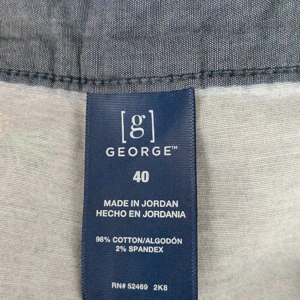 GEORGE Navy Blue Tropical Zip Shorts; Men Size 40